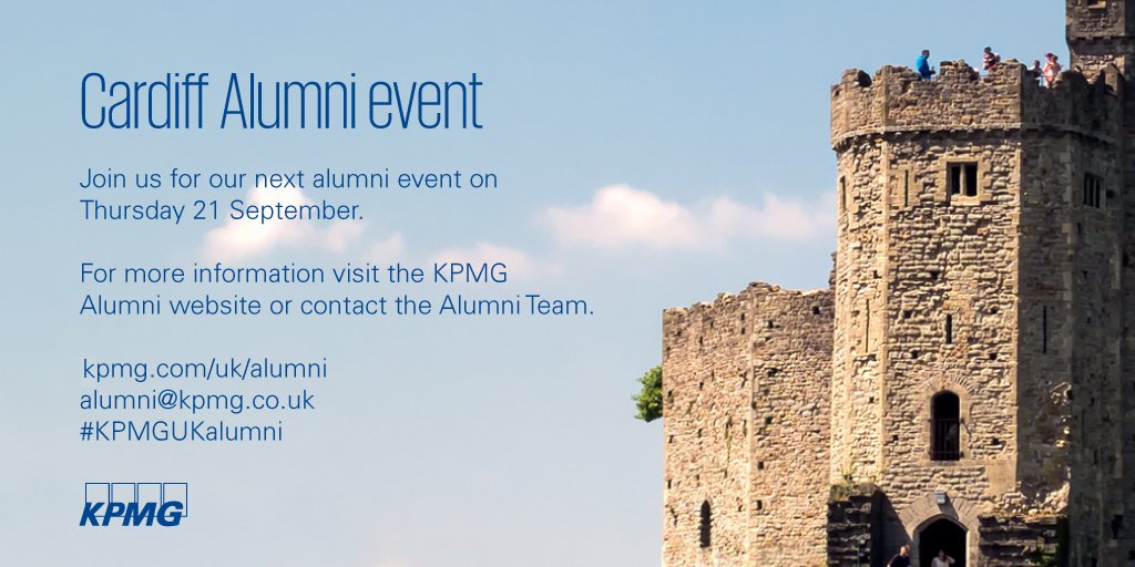 mattyart's tweet photo. All ex-KPMG Cardiff folks - we have an event coming up, give me a shout for more information or go to https://t.co/y18LiuxBKH #KPMGUKalumni https://t.co/sEy3dfDDS9