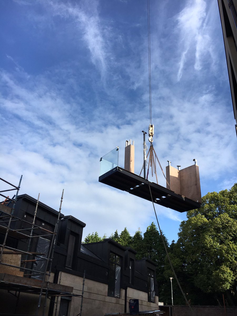 iconfabrication's tweet photo. Last few #glass #balconies now being erected in #edinburgh https://t.co/5V1LFZAhp6
