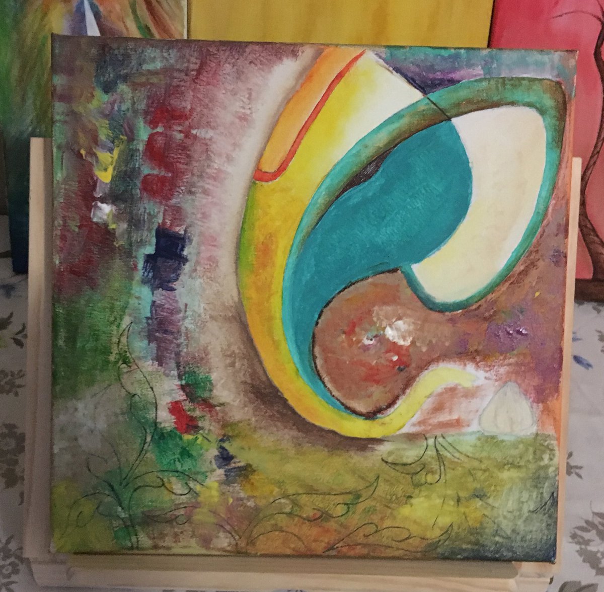 akshay_at's tweet photo. "गणपती बाप्पा मोरया !!" #JaiGanesh #abstractart #acrylicpainting #artisticview #painting #aforartist https://t.co/WIq7HcmgqH