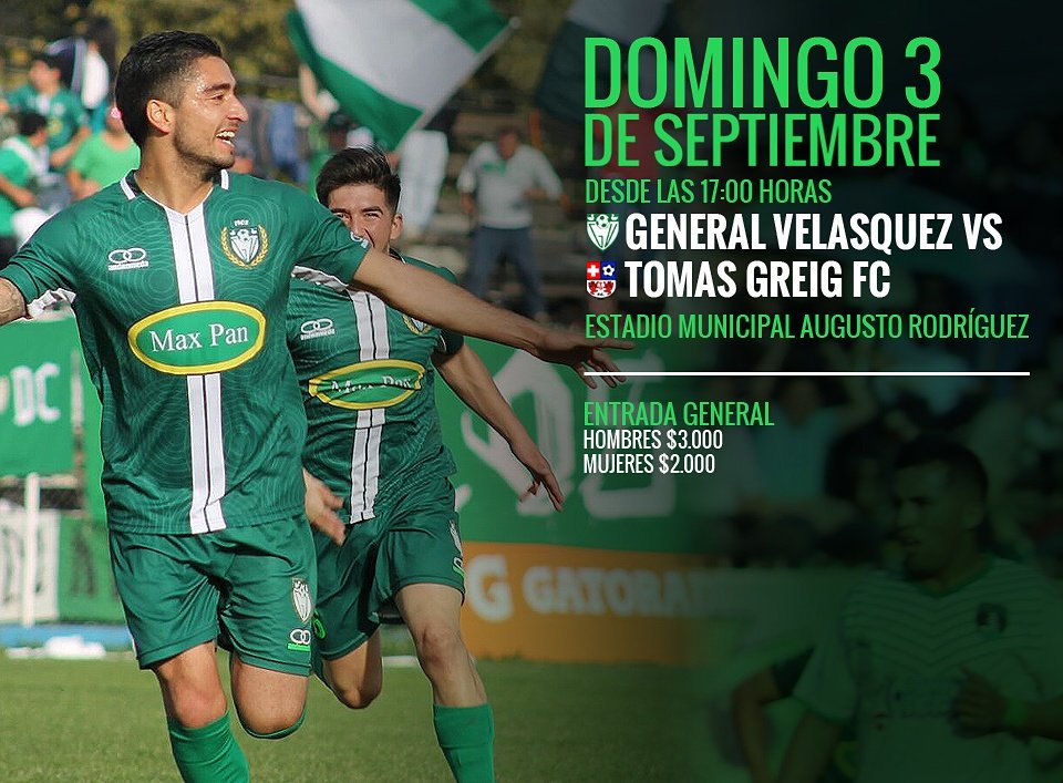GralVelasquez's tweet photo. ¡LLENEMOS EL ESTADIO! Domingo 3, 17:00 Hrs #GralVelasquez vs #TomasGreig https://t.co/aBDesLpGXW