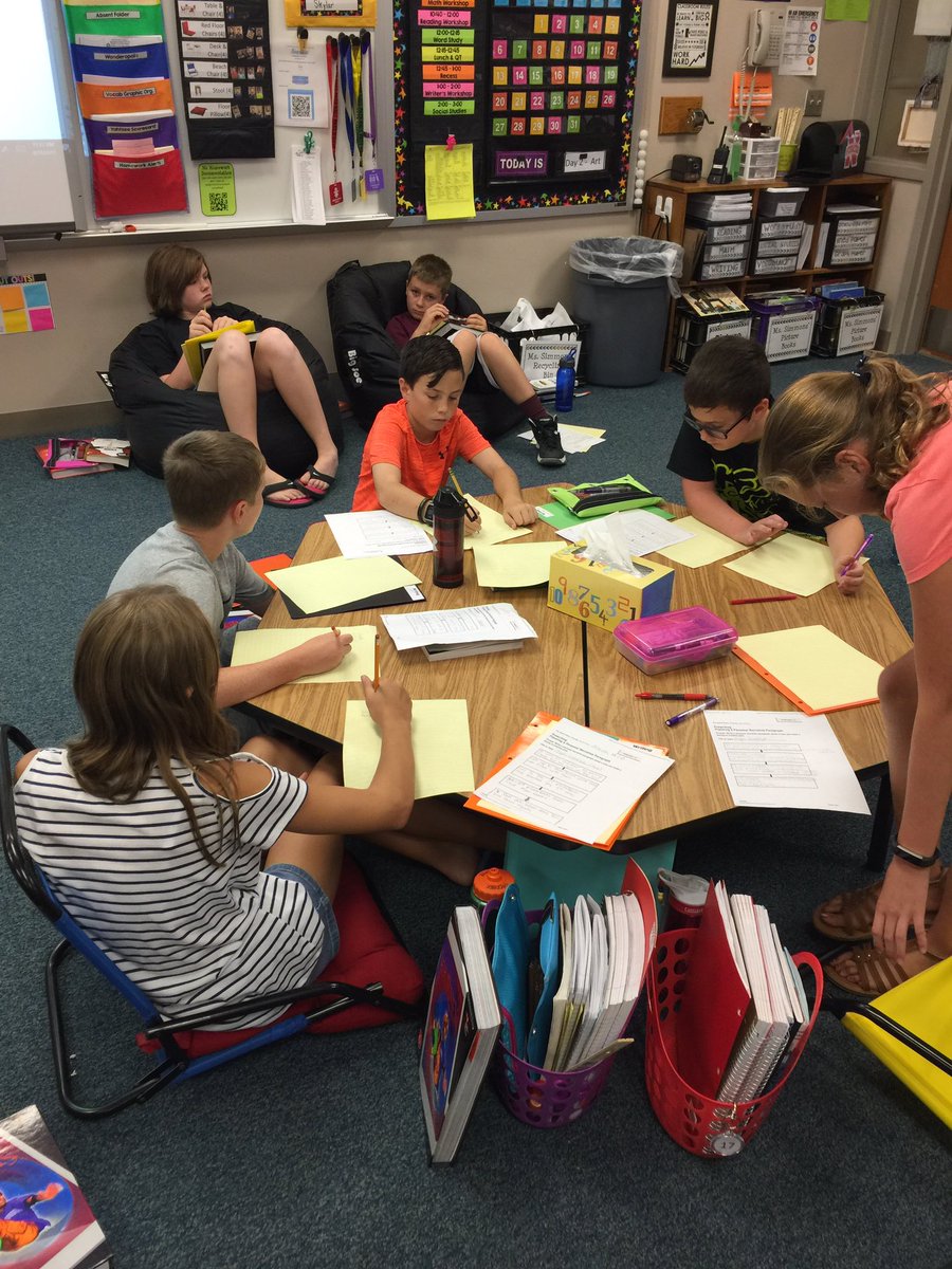 PatriotElem's tweet photo. Writing about our Outdoor Ed experience in 6th grade. #flexibleseating for flexible minds..#highcourse #PLCSBeKnown https://t.co/7AjkivRfv5