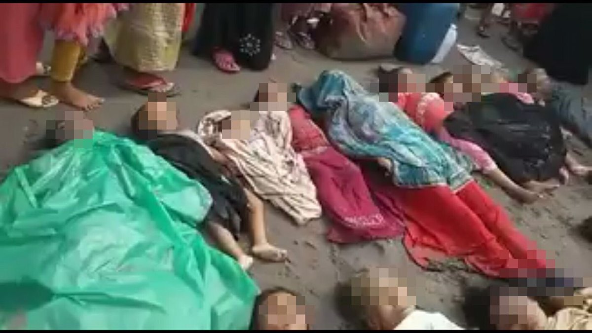 Rohingya Muslim women and children killed by Burma's naval forces as they tried to flee by boat.