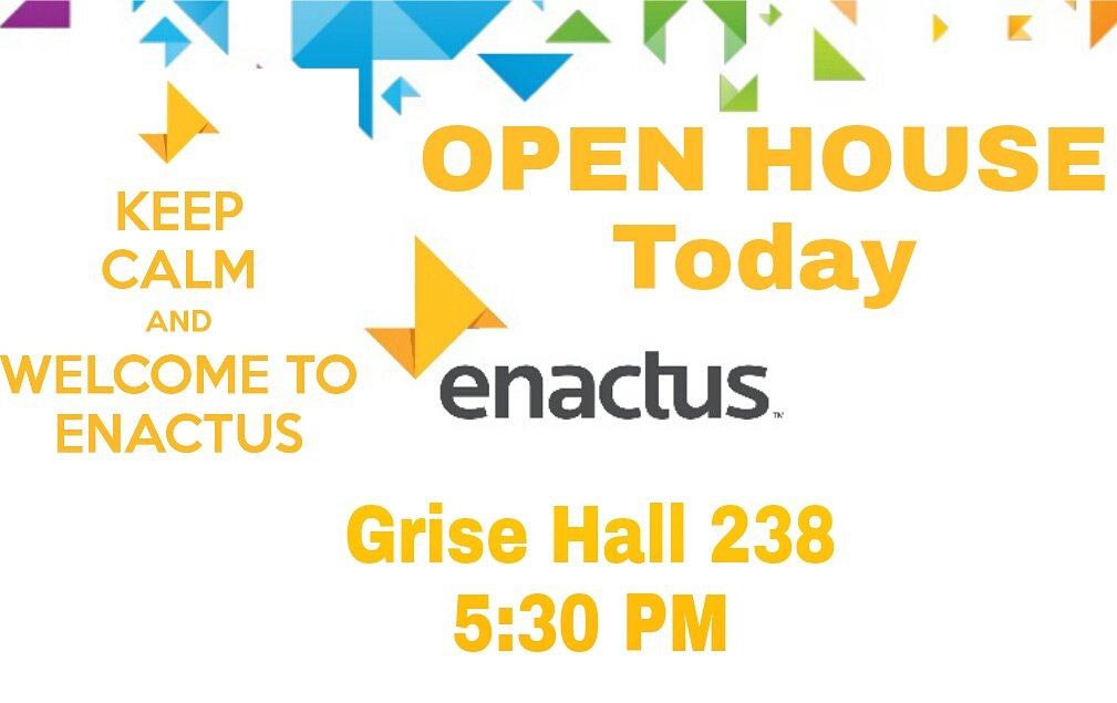 WKUEnactus's tweet photo. Enactus OPEN HOUSE is TODAY in GRISE HALL 238 and will be held at 5:30 PM instead of 5 PM. We hope to see you there!!! #WKU #WKUEnactus https://t.co/MndUdDR8PF