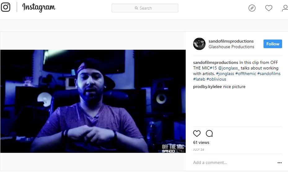 JonGlass_'s tweet photo. In this clip from OFF THE MIC#15 @JonGlass_ talks about working with artists. #JonGlass https://t.co/BMw6MHrsrJ  @SANDOFILMS https://t.co/LAz7RrQue8