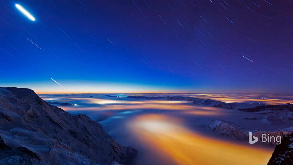A sea of clouds float over the Chamonix Valley, a popular skiing destination in eastern France. Bing.com