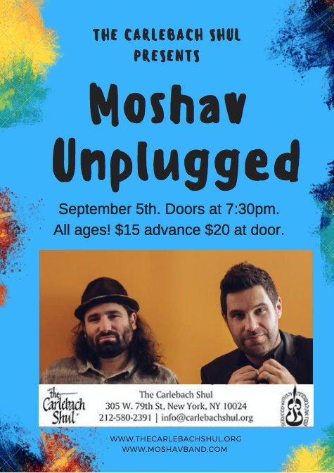 moshavband's tweet photo. New York! We will be at @CarlebachShul on Sept 5th! https://t.co/mPQ8UHRcUC