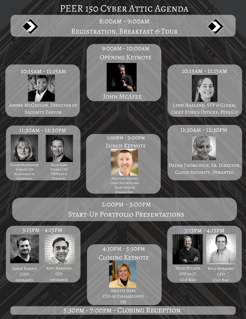 Looking Forward to the Cyber Attic Summit on September 14th Amazing Lineup of speakers <a href="/officialmcafee/">John McAfee</a> <a href="/Tanium/">Tanium</a> <a href="/cylanceinc/">cylanceinc</a> <a href="/ProtectToEnable/">Malcolm Harkins</a>