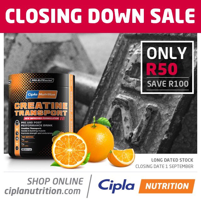 GAINS!

We have managed to source 42 units of Creatine Transport in 🍊for those looking to build muscle!

Shop now: bit.ly/1QRmudE