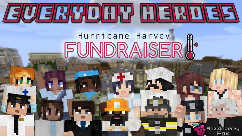RazzleberryFox's tweet photo. Starting now, I'm donating a week's worth of sales of #EverydayHeroes skinpack for #HurricaneHarveyRelief  get here> https://t.co/m4EwGLJmq8 https://t.co/9iKFI5KhXh