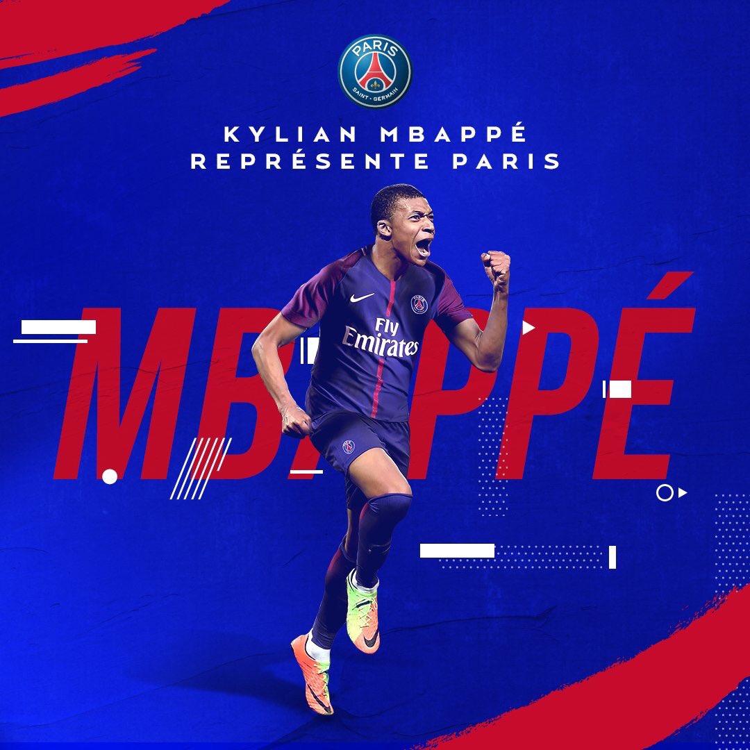 ActuFoot_'s tweet photo. 🔴 OFFICIEL ! Le PSG annonce l'arrivée de Kylian Mbappé ! https://t.co/17rdaeJX6v