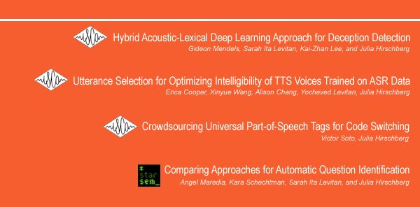 ColumbiaCompSci's tweet image. This month, Columbia speech researchers presented papers @CUSEAS #Interspeech bit.ly/2wqbWRk
