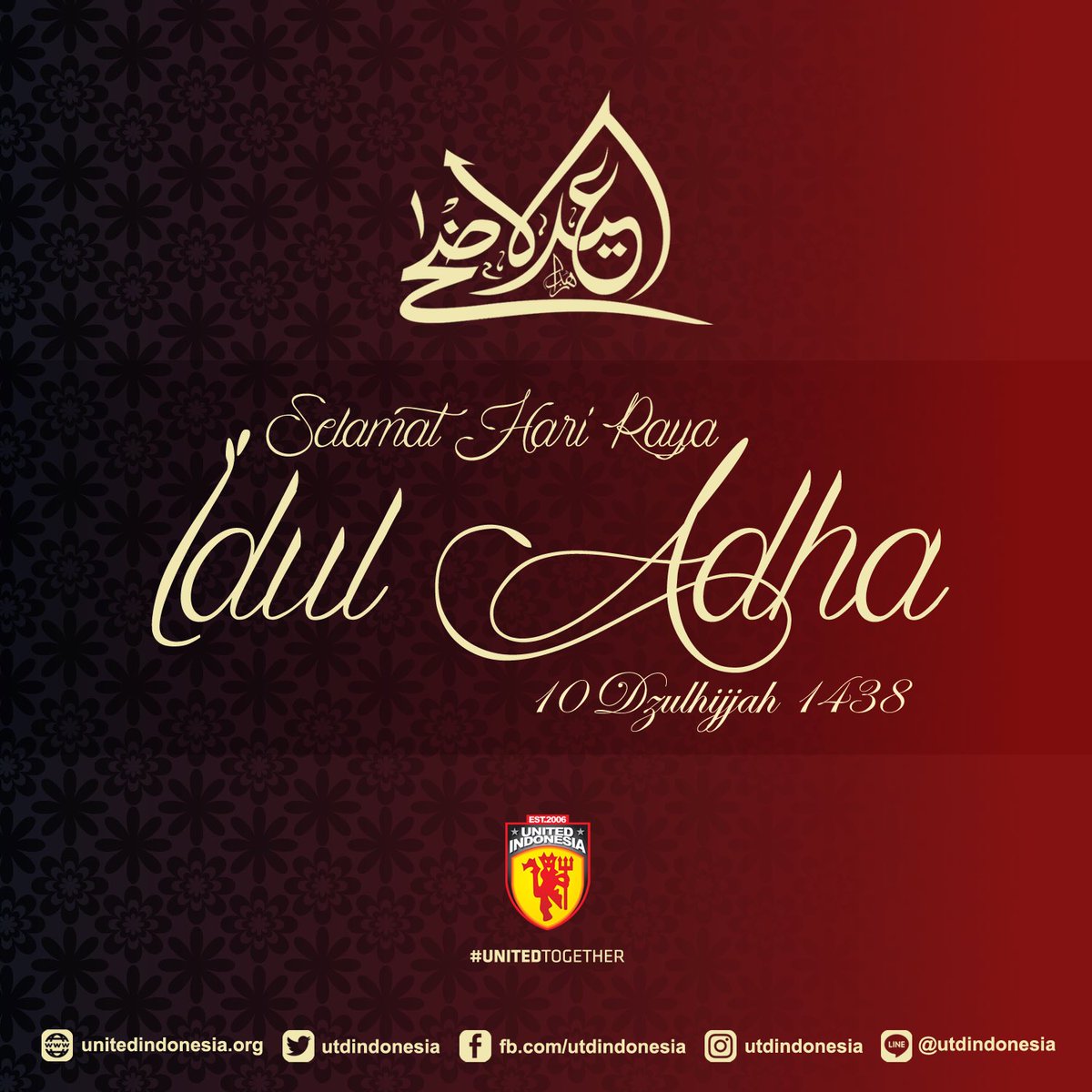 Segenap keluarga besar United Indonesia mengucapkan Selamat Hari Raya Idul Adha, 10 Dzulhijah 1438 H.

#UtdIndonesia
#UnitedTogether