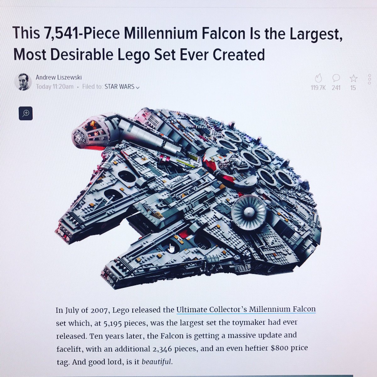 byteSwag's tweet photo. I need this now!!! #lego #LEGOStarWars https://t.co/0AXZZ0cubm
