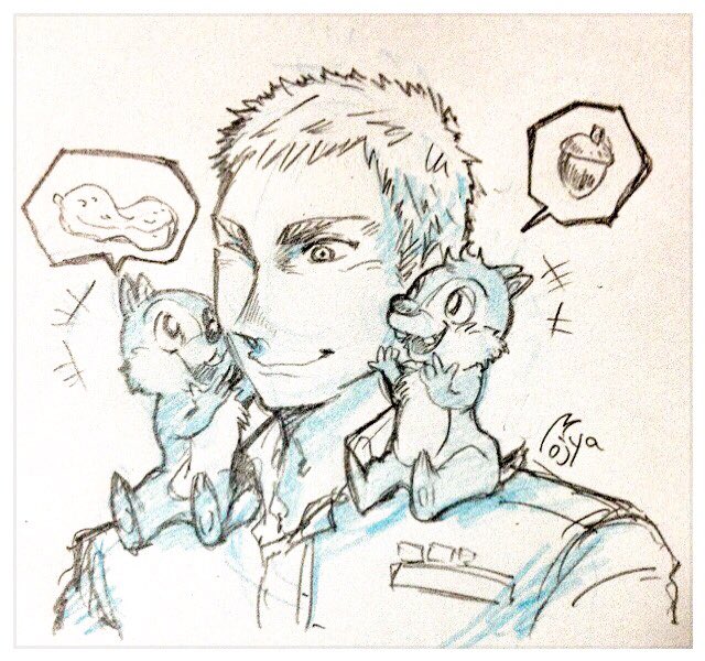 [SR]おやつのピーナッツおすそ分け◻︎キャプテンデイビスとリスたち

以前描いたもの再あぷ 