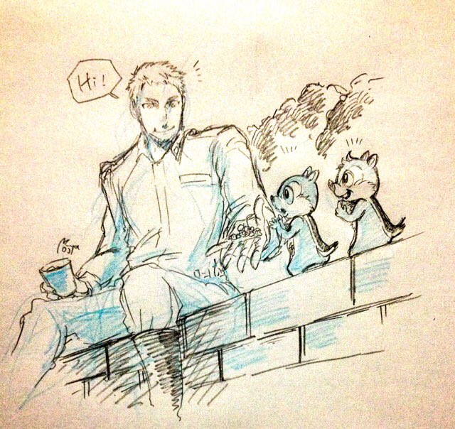 [SR]おやつのピーナッツおすそ分け◻︎キャプテンデイビスとリスたち

以前描いたもの再あぷ 