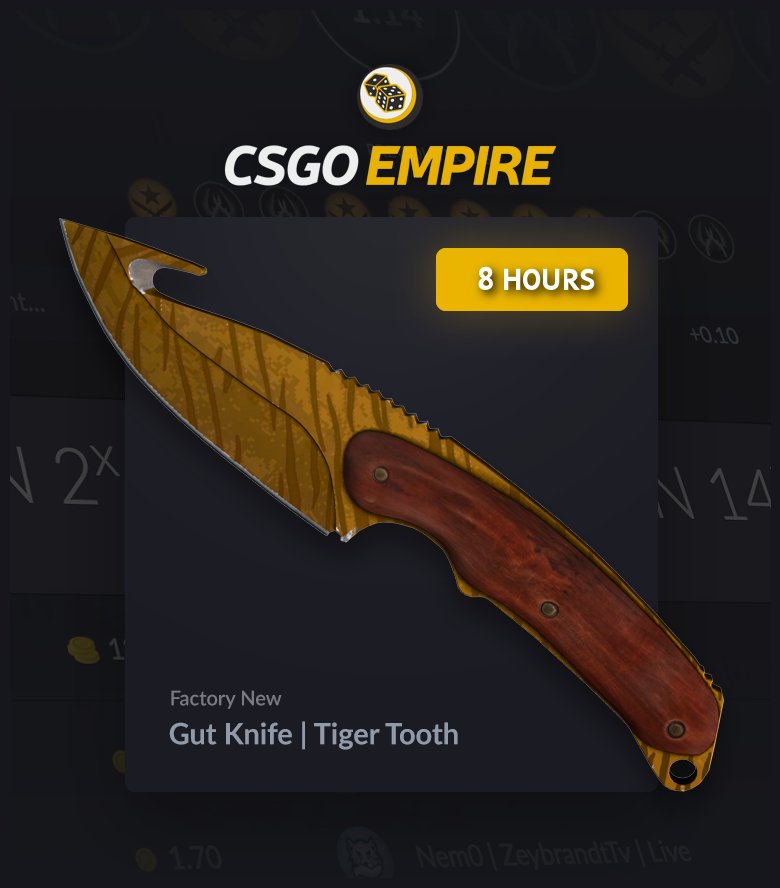 CSGOEmpire on X: Another giveaway! We'll be giving away one of the FN  Stattrak Tiger Tooths at 5000 retweets. Follow & RT to enter, good luck!   / X