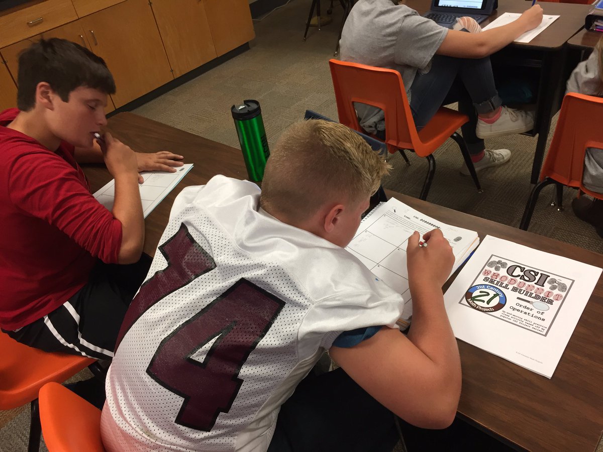 BeInspired449's tweet photo. Sleuthing our way thru order of operations today w/CSI whodunnit !  #PHMSlearn #Bexceptional #21stcenturymath https://t.co/VQqG52OO4U