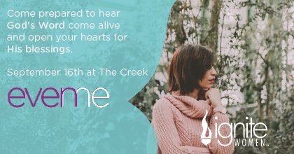 IgniteWomen's tweet photo. Hear God's Word &amp; open your hearts for His blessings as Cindy Bultema speaks at Even Me. ASL interpreters provided. https://t.co/PaQpNDz0Vw https://t.co/ylUmmGxsZ4