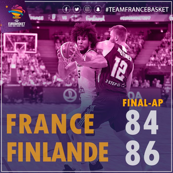 FRABasketball's tweet photo. Jamar Wilson donne la victoire à la Finlande à 5'' de la Fin du match #FRAFIN https://t.co/B0ZPQq49bu