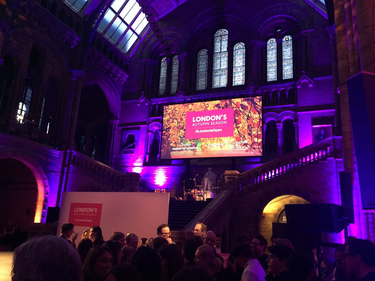 amthiebault's tweet photo. At the launch of #AutumnSeason @NHM_London celebrating London's culture. Beautiful venue and setting! https://t.co/rKLEZVcV4G