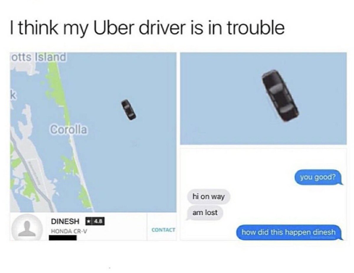 Melissaaharding's tweet photo. Dinesh!!! Nooooo!!!!! 😂😂😂#uber #ubertroubles #lol https://t.co/jEZrpqh7T6