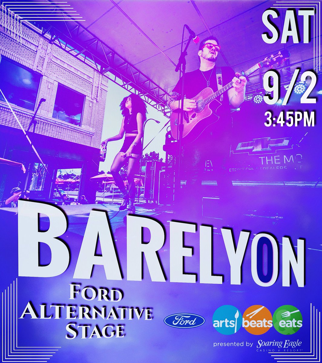 BarelyonMusic's tweet photo. This Saturday! #ford #artsbeatseats #abe2017 #20yearsofABE https://t.co/M26HhUJobP