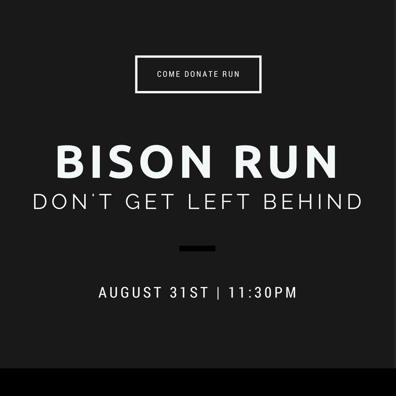 TheBisonRun's tweet photo. See ya there https://t.co/fwq2yO6sj4