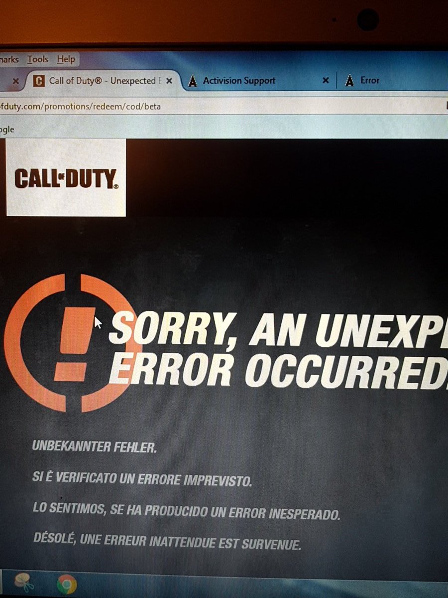 jam_mastiff's tweet photo. @ATVIAssist trying to redeem beta code but get following error https://t.co/8CLMy5vCzb