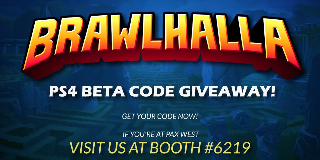 Malawi Helligdom binde Brawlhalla on Twitter: "To celebrate #PAXWest2017 we're giving out PS4 Beta  Codes! See us at Booth #6219! NA: https://t.co/A7tdUG0niv EU:  https://t.co/QDOGDdMeoc https://t.co/NtwSSyG6hh" / Twitter