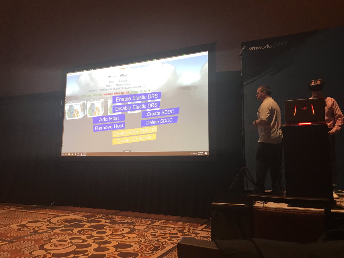 GarethEdwards86's tweet photo. The #VMatrix is just amazing! @alanrenouf being a trend setter! I will look daft at my desk but it will be amazing #vmworld2017 https://t.co/J7adlzFcqL