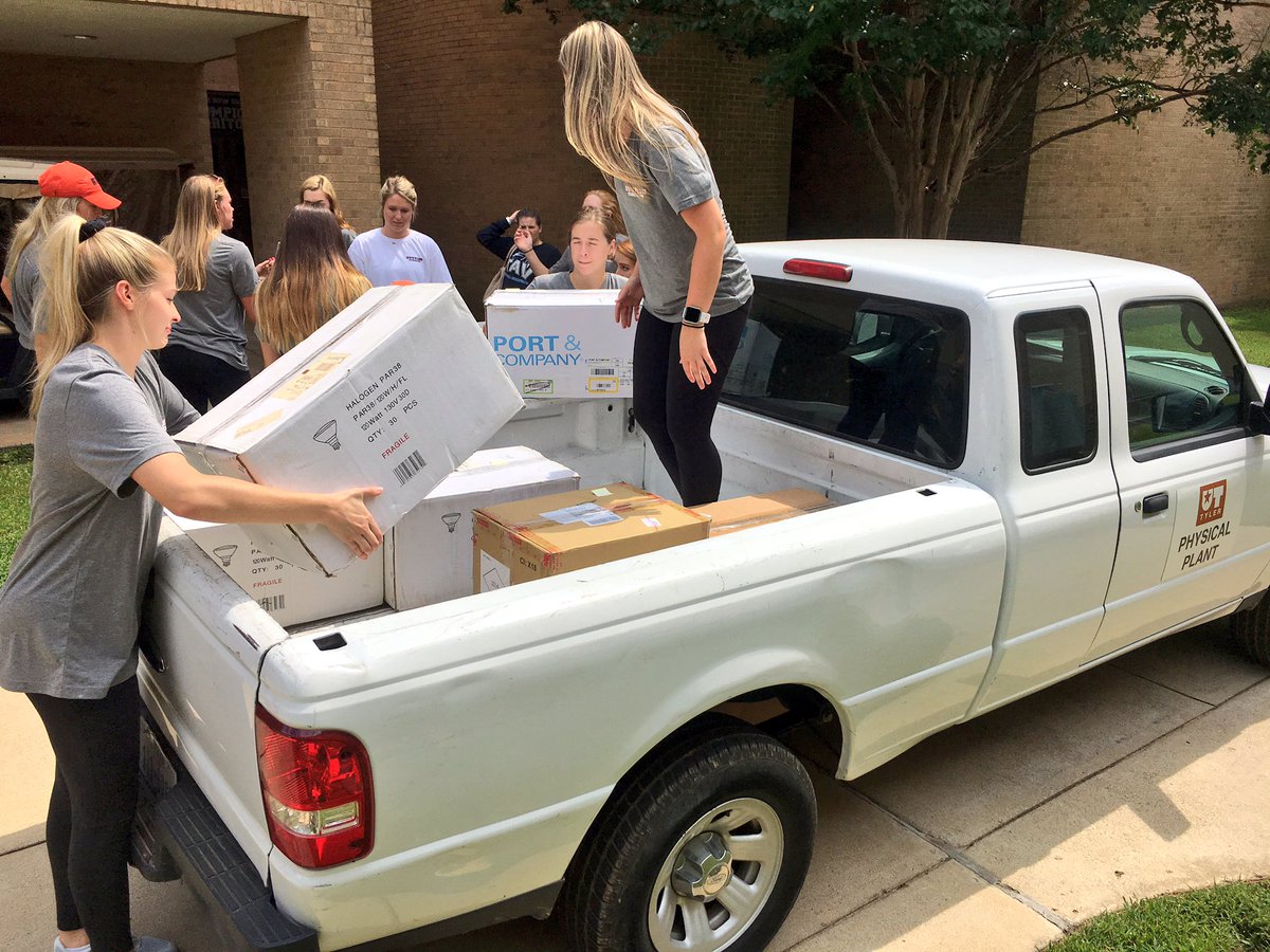 <a href="/uttyler_vball/">UT Tyler Volleyball</a> led a <a href="/UTTyler/">UT Tyler</a> Athletics effort that is sending 533 shirts along with other items to the <a href="/UHCougars/">Houston Athletics</a> clothing drive.