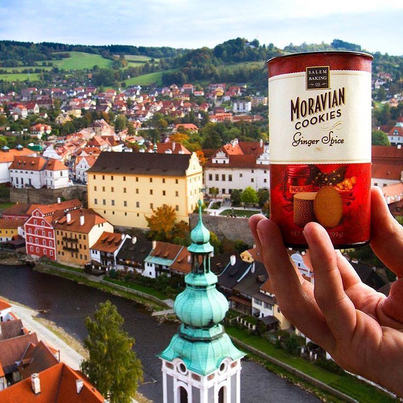 SalemBaking's tweet photo. #TBT to that time our Moravian Cookies made the journey to the Czech Republic, the original home of the Moravians before they traveled to A… https://t.co/agt5kKXyaQ