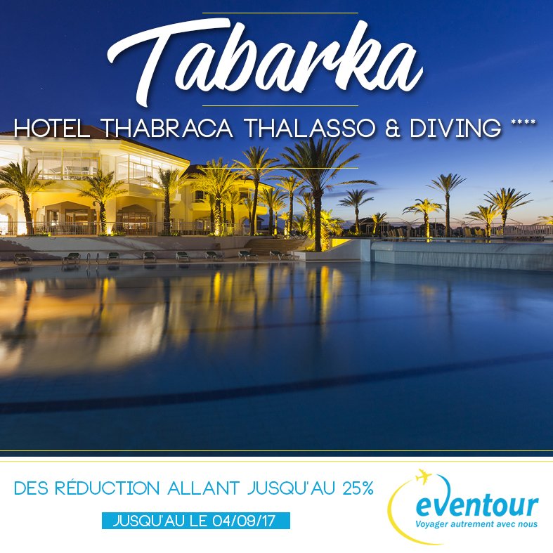 eventourTN's tweet photo. #Promo #Magic #Life #Hotels
#Hôtel #Thabraca #Thalasso #Diving #Tabarka 
#eventour #tunisie #trip #voyage
https://t.co/qySczKAgOb https://t.co/psISNAF2ME