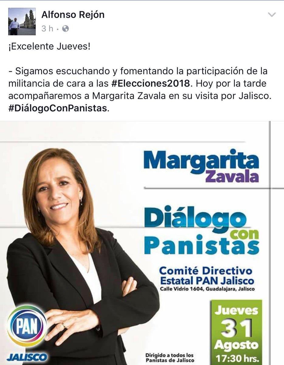 CDMZAPOPAN's tweet photo. Por la tarde estará nuestro Presidente @AlfonsoRejonC acompañado a Margarita Zavala en su visita a Jalisco. https://t.co/aNZDOxnH46
