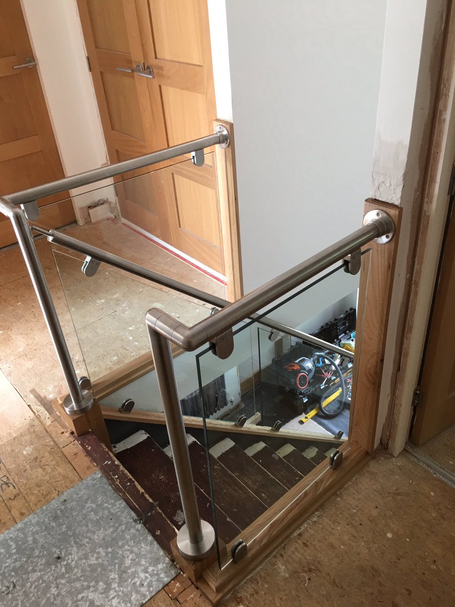 Oak and stainless steel staircase supplied and fitted by dact joinery #staircase #staircaserenovation call or message for quotes