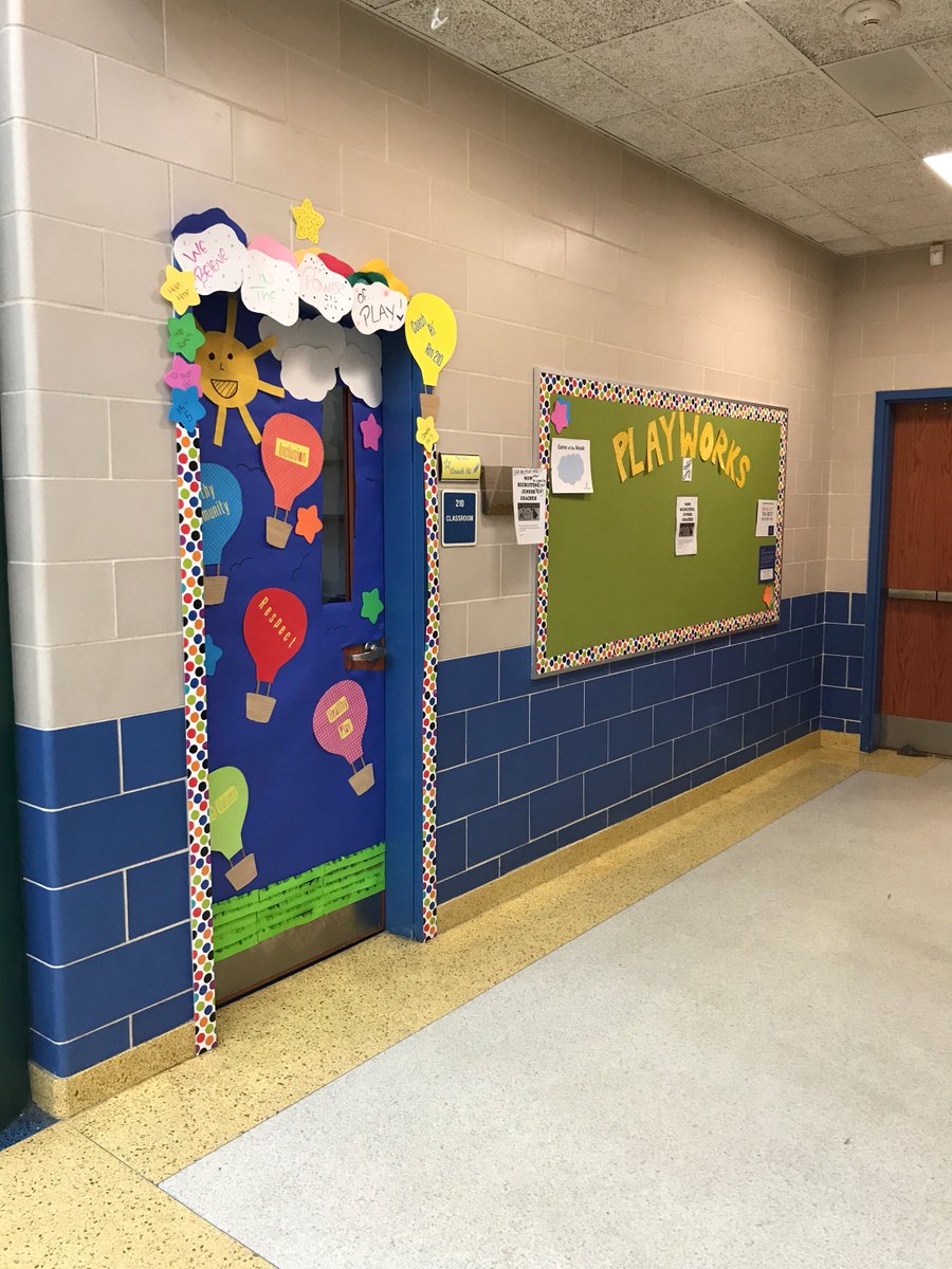 PlayworksNOLA's tweet photo. #ACCoach Riโs indoor bulletin board kicking off the school year at Chalmette Elementary. #playforeverykid #geauxplay https://t.co/hn6naGHqXA