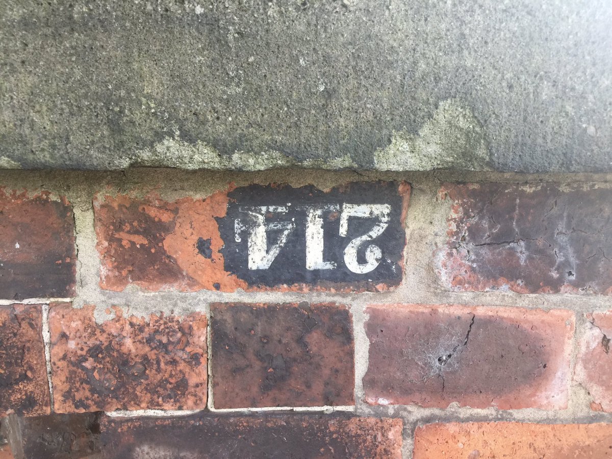 typesettingls's tweet photo. When your number's up, your number's up. Inverted numerals on the streets of Leeds. #typesettingls https://t.co/Fh2EsFkaWC