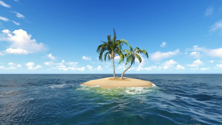 Остров человек в океане. Необитаемые острова. Необитаемый остров в море. Остров Пальма. Остров с пальмой в океане.