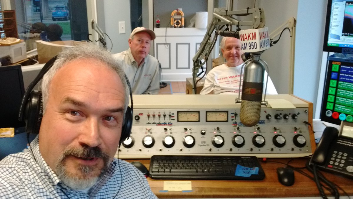 WAKM950AM's tweet photo. Tommy Jackson, Leland Driver and Darrell Williams from new main Studio hoping for Trade Time tomorrow. Reassuring faithful followers today. https://t.co/tsTe5maCvi