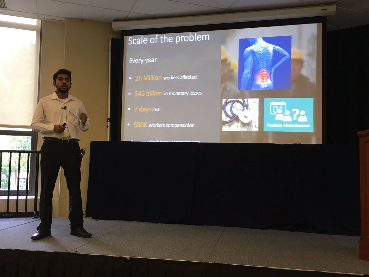 TechArb's tweet photo. Worker fatigue causes injuries &amp; costs billions; @InfinityTechlab's exoskeleton keeps manufacturing jobs safe! #healthtech #TechArbDemoDay https://t.co/sHigsAZOi9