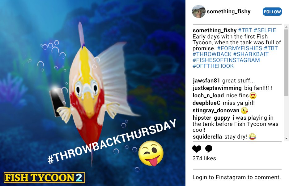 FishTycoon2's tweet photo. Everyone loves a good Throwback Thursday!!! #fishtycoon2 #ldw #throwbackthursday #tbt #wehavefun https://t.co/ODyFJPehCf