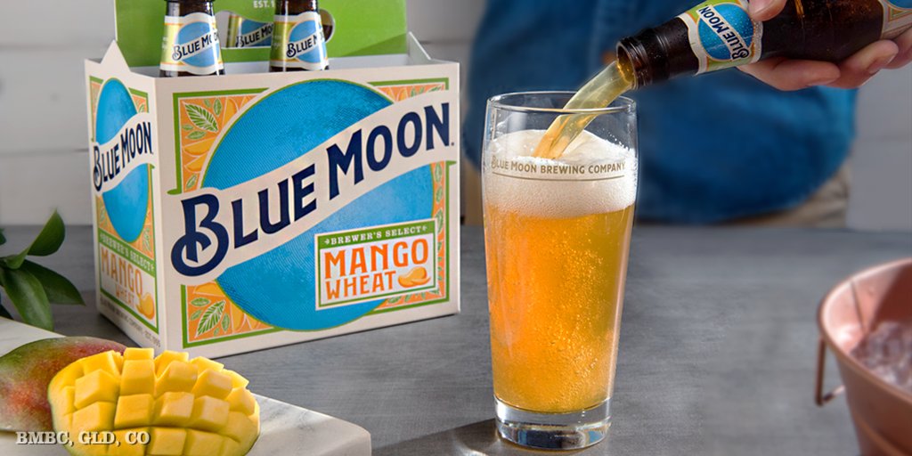BlueMoonBrewCo's tweet photo. A beer this good deserves its own six-pack. Look out for our award-winning Mango Wheat as it hits the shelves this month. https://t.co/ahjQ1tUjct