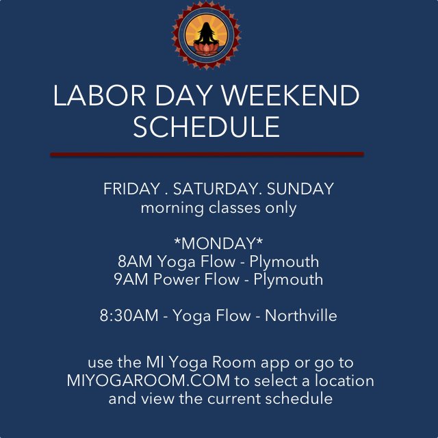 My Yoga Room On Twitter We Have An Abbreviated Schedule