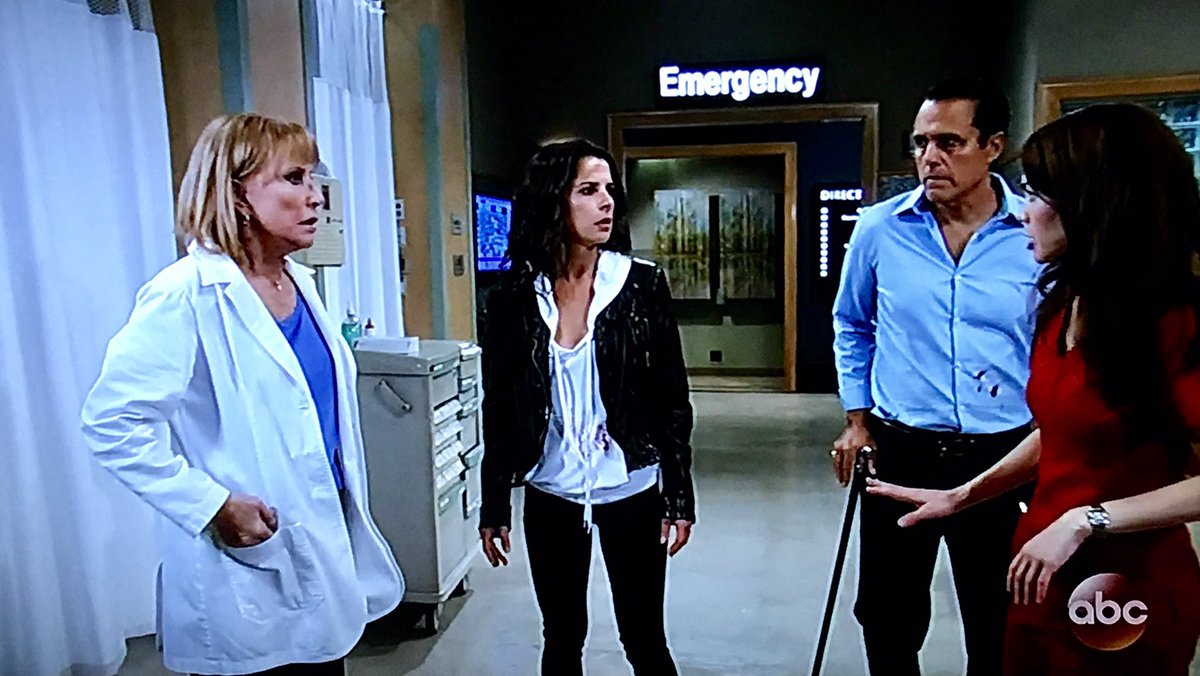 proudnanaKathy's tweet photo. M: he's being prepped 4 O.R. now
L: so he's stable
M: 4 now he is anyway
Y is the nurse even IN these scenes π #SoNOTNeeded #JaSam #GH https://t.co/KreVTOOf1r