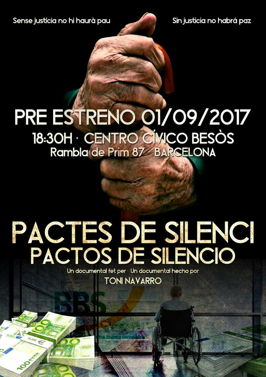 Mañana iremos a ver #PactoDeSilencio, el documental donde <a href="/AfectadosBBS/">Afectadas X la Organización Criminal BB Serveis</a> explican lo vivido hasta ahora. Corrupción, impagos, presiónes...