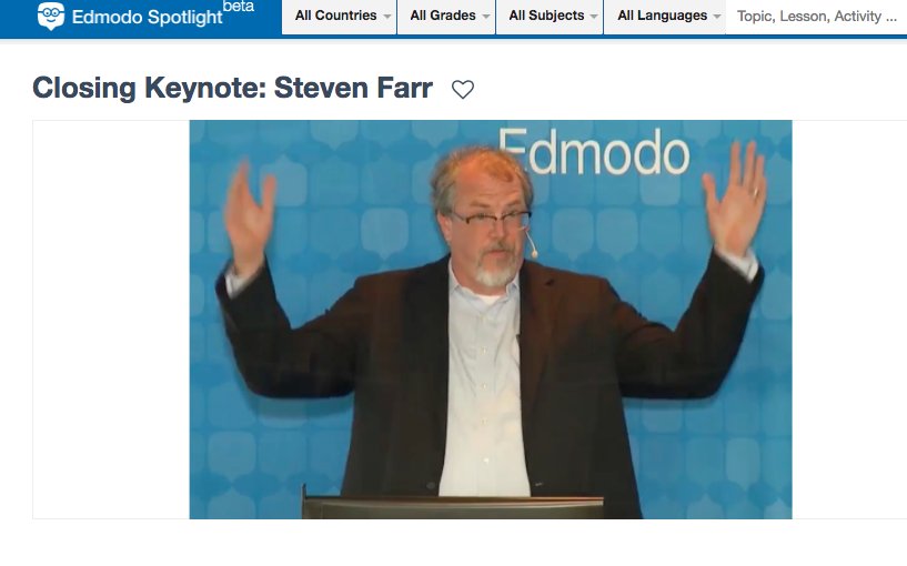 CarissaKopecky's tweet photo. At #Edmodocon17 @stevenfarr left us in awe w/his inspirational closing keynote. Watch at https://t.co/WFODTwrf0j via @edmodo #Spotlight https://t.co/QyDVO6b1oj