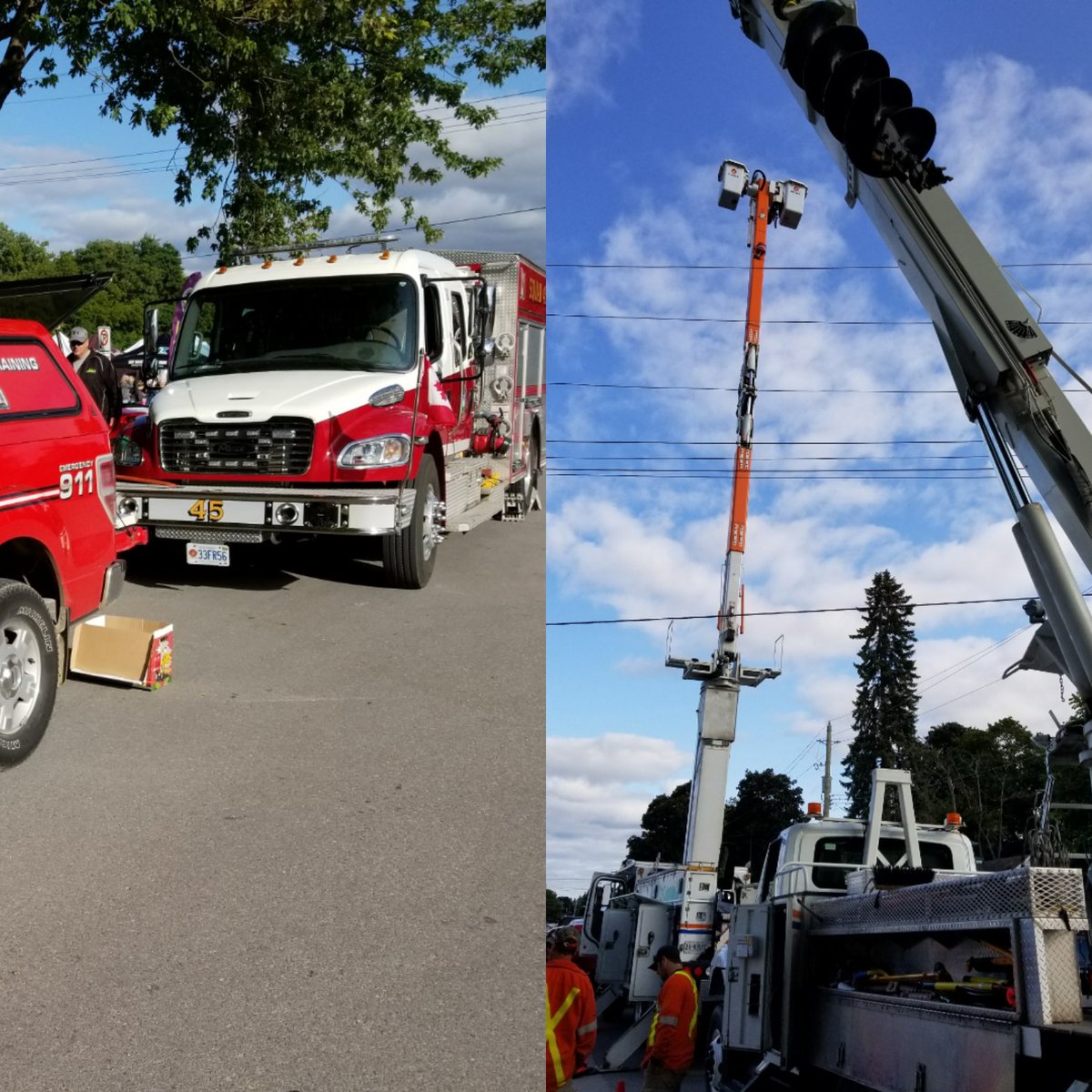 DGrantmyre's tweet photo. Come on out and See us at Market in the park... Come see our Squad or the Collus Hydro trucks ... ours is cooler.. #clearviewfire @CFES_DC https://t.co/ppwheytocK