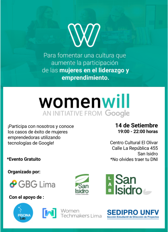 gbgperu's tweet photo. Invitamos a todas las mujeres emprendedoras al lanzamiento del programa Womanwill by GBG Registro aquí: https://t.co/flJq8kM72d #GBGLima https://t.co/mw14C4JKhF