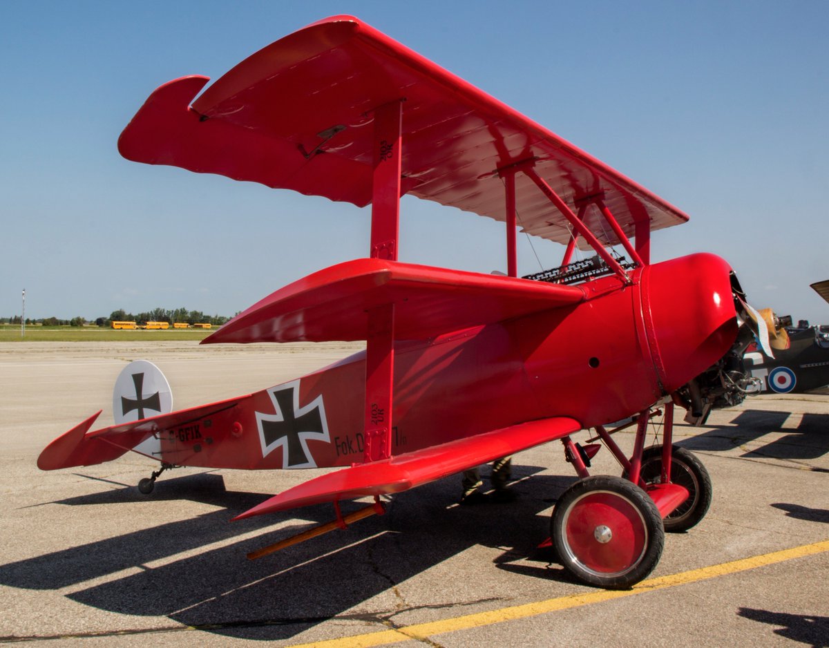 dean_bart's tweet photo. Fokker Dr.I from The Great War Flying Museum at the at the @CommCharAirshow #BrantfordAirshow #redbaron #fdr1 #greatwar @WW1_Series https://t.co/K4qRcaag8m