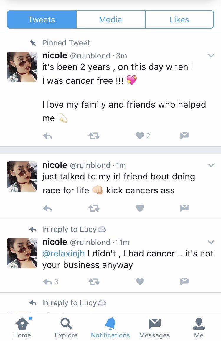 she lied about having cancer to try and get a notice from the boys